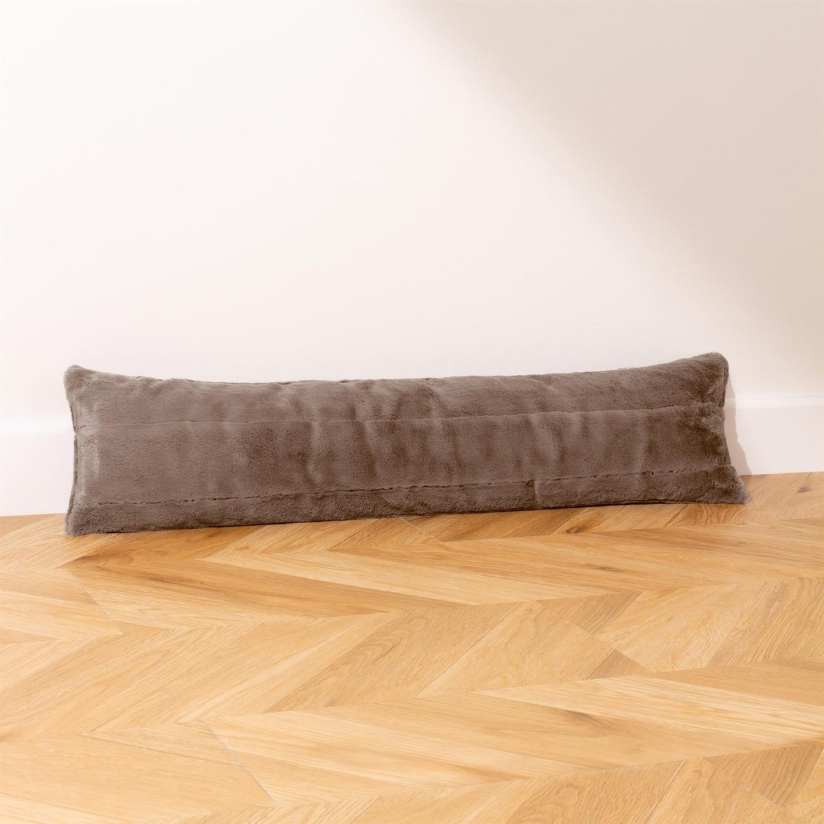 Empress Taupe Faux Fur Draught Excluder | Luxury Plush Fabric Draft Excluder - Draught Excluder