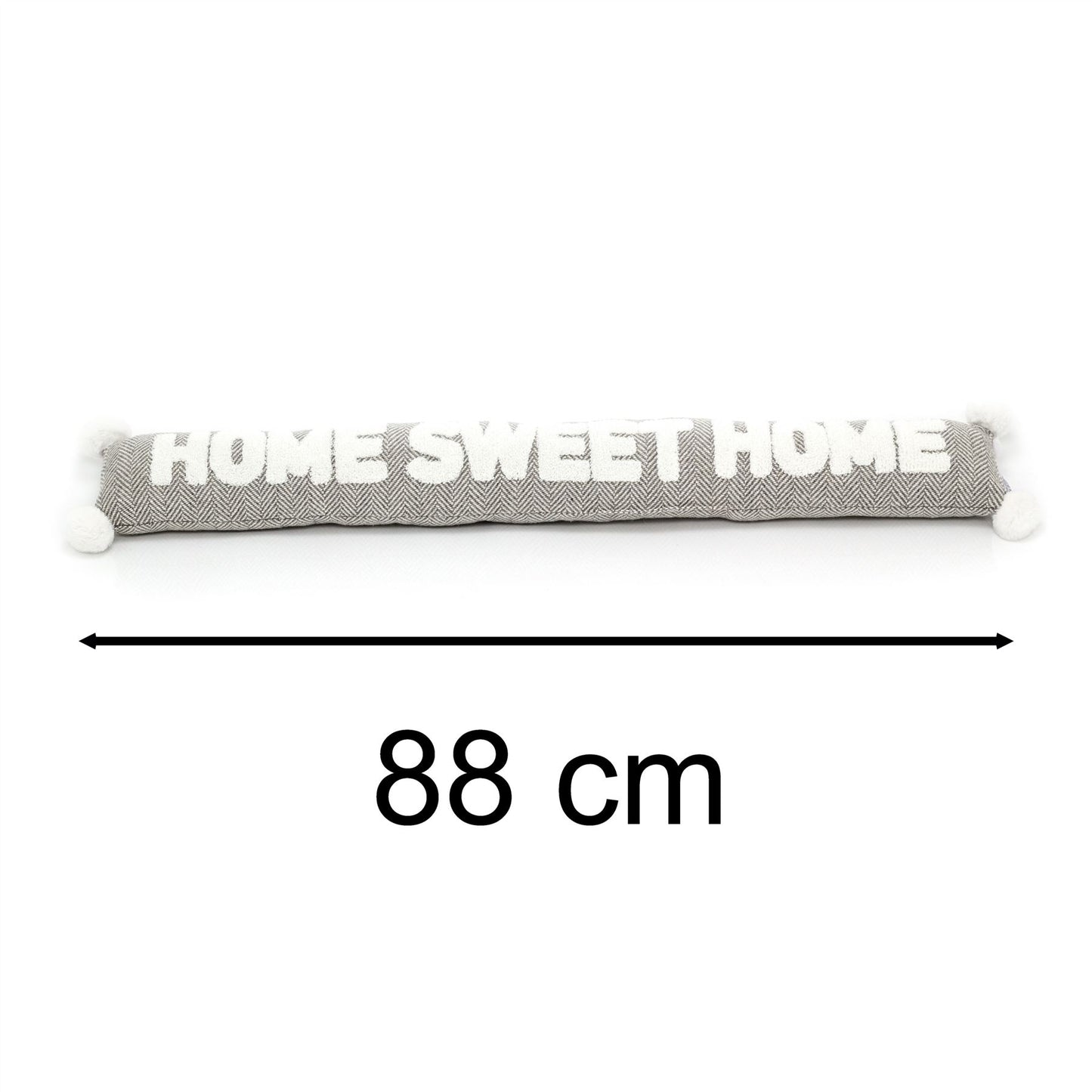 Home Sweet Home Fabric Draught Excluder | Grey Draft Excluder Door Cushion