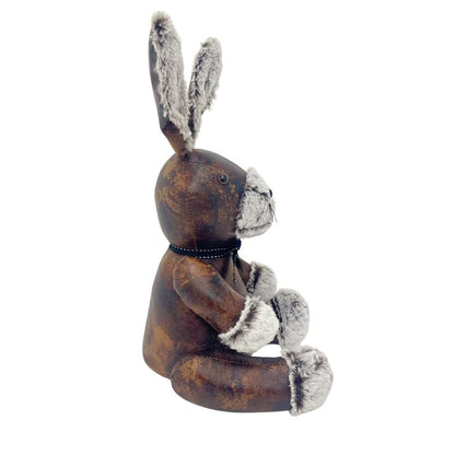 Wilfred Rabbit Door Stop, 41cm Faux Leather Fabric Animal Doorstop - 1.8kg