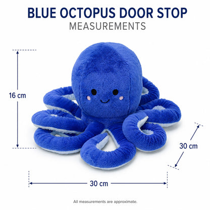Fabric Blue Octopus Door Stop, 16 cm Coastal Sea Life Door Stopper