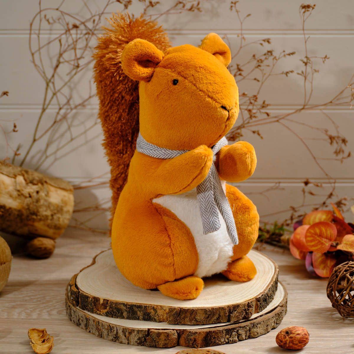 Fern the Squirrel Doorstop | Fabric Squirrel Door Stop with Bushy Tail - 27cm - Doorstop