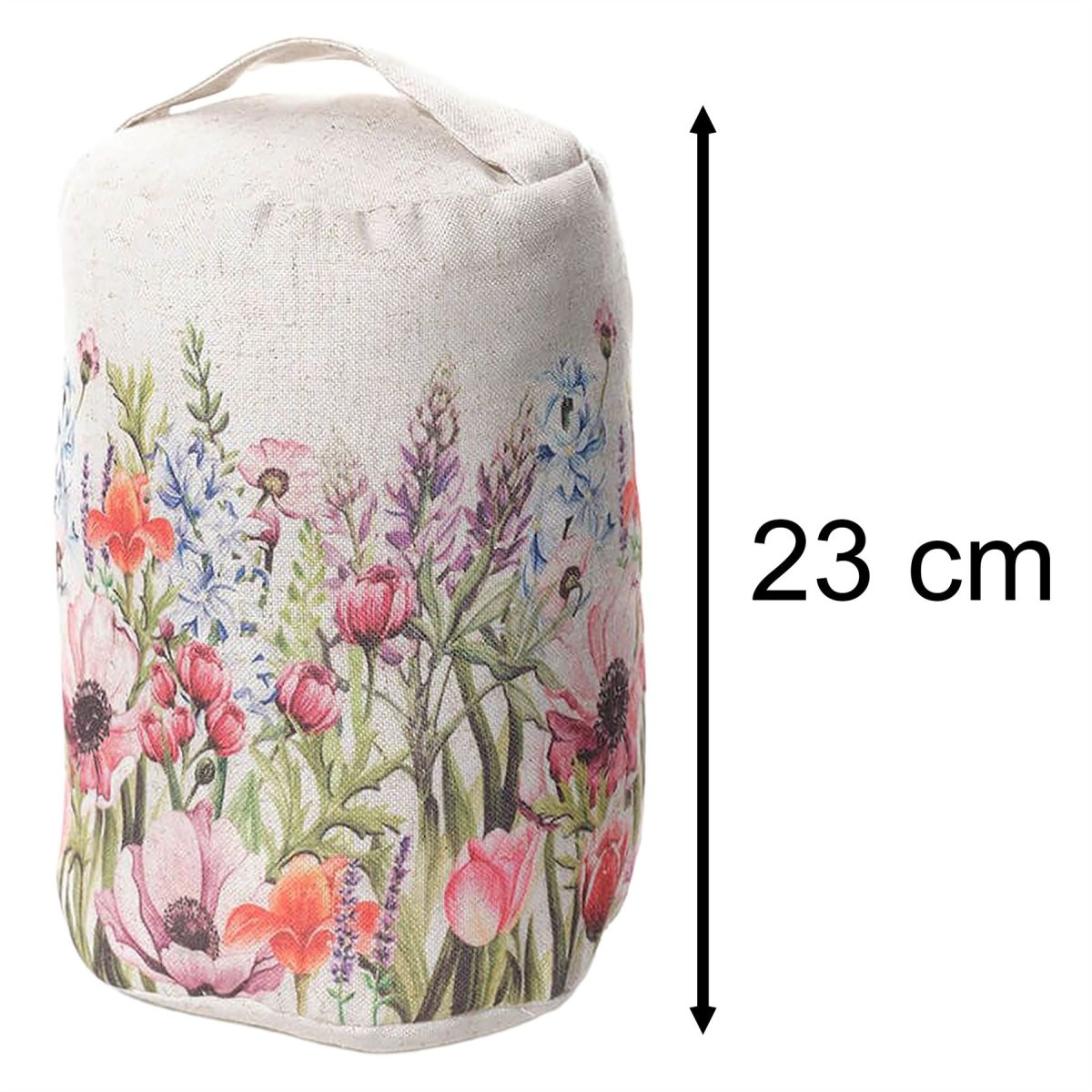 Floral Fabric Doorstop, 1kg Weighted Wildflower Country Style Door Stop - 23cm - Doorstop