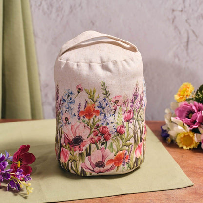 Floral Fabric Doorstop, 1kg Weighted Wildflower Country Style Door Stop - 23cm - Doorstop