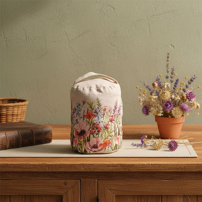 Floral Fabric Doorstop, 1kg Weighted Wildflower Country Style Door Stop - 23cm - Doorstop