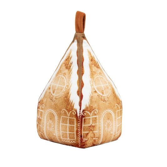 Gretel Gingerbread House Doorstop | Velvet Fabric Gingerbread Door Stop - 23cm - Doorstop