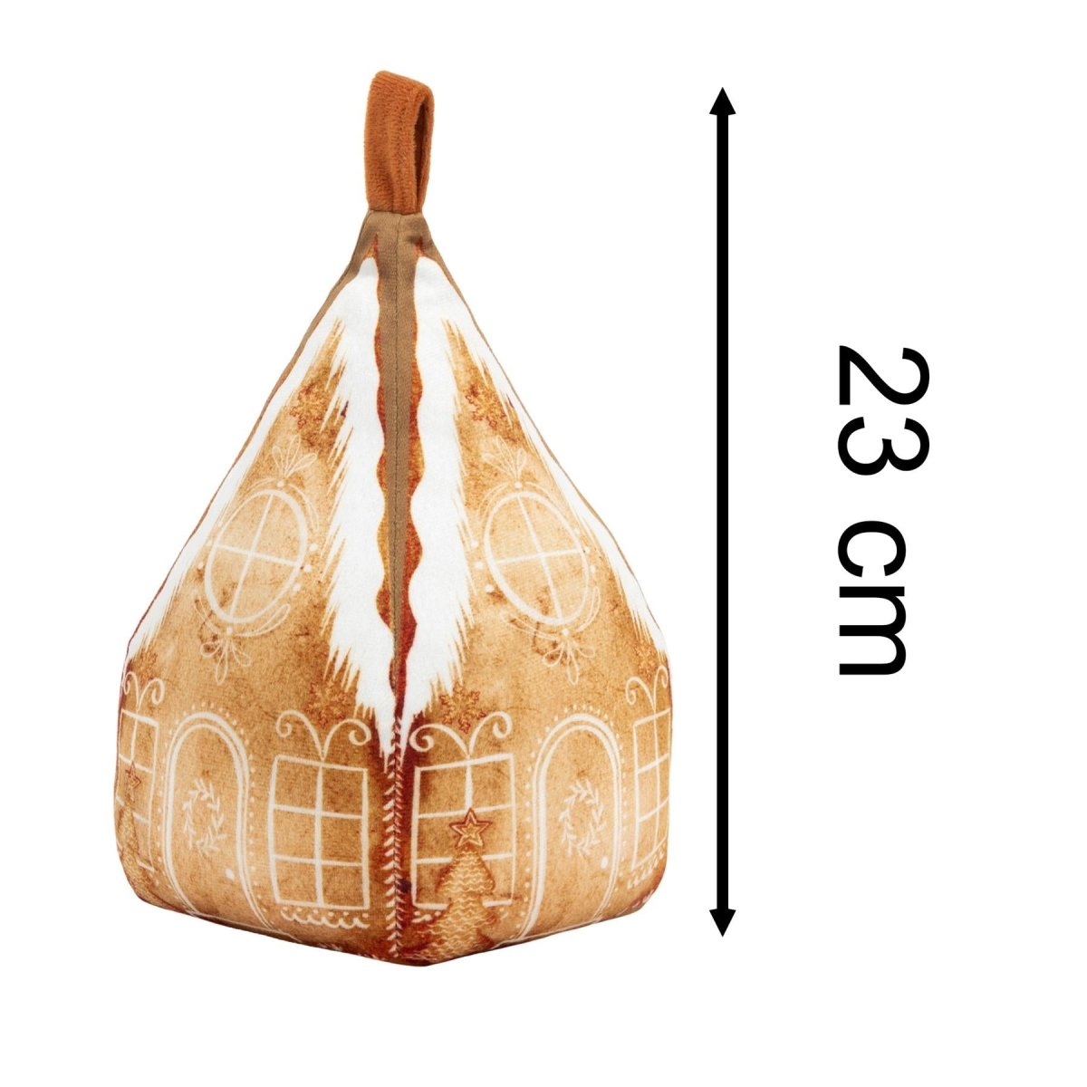 Gretel Gingerbread House Doorstop | Velvet Fabric Gingerbread Door Stop - 23cm - Doorstop