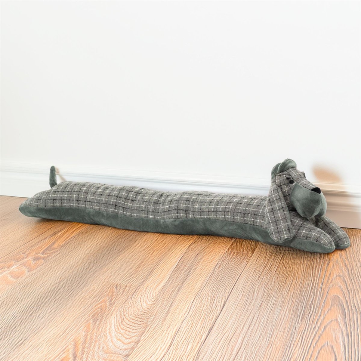 Grey Basset Hound Draught Excluder | Fabric Dog Draft Excluder Cushion with Hat - Draught Excluder