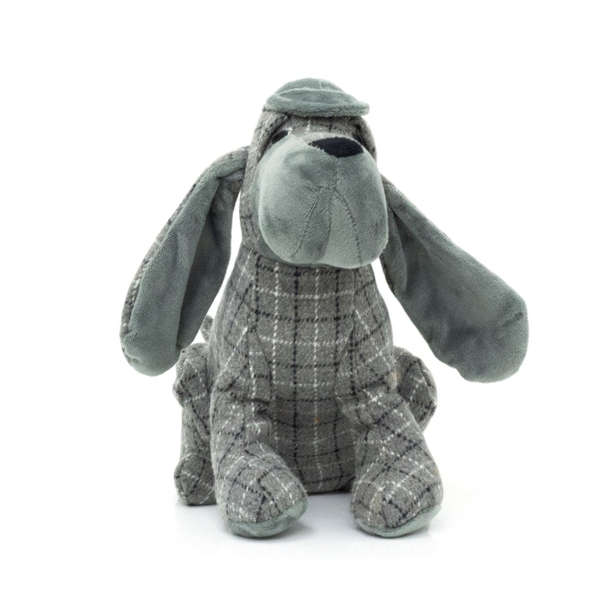 Grey Basset Hound Fabric Doorstop | Animal Dog Door Stop with Hat 1.5kg - 24cm - Doorstop