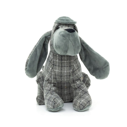 Grey Basset Hound Fabric Doorstop | Animal Dog Door Stop with Hat 1.5kg - 24cm - Doorstop