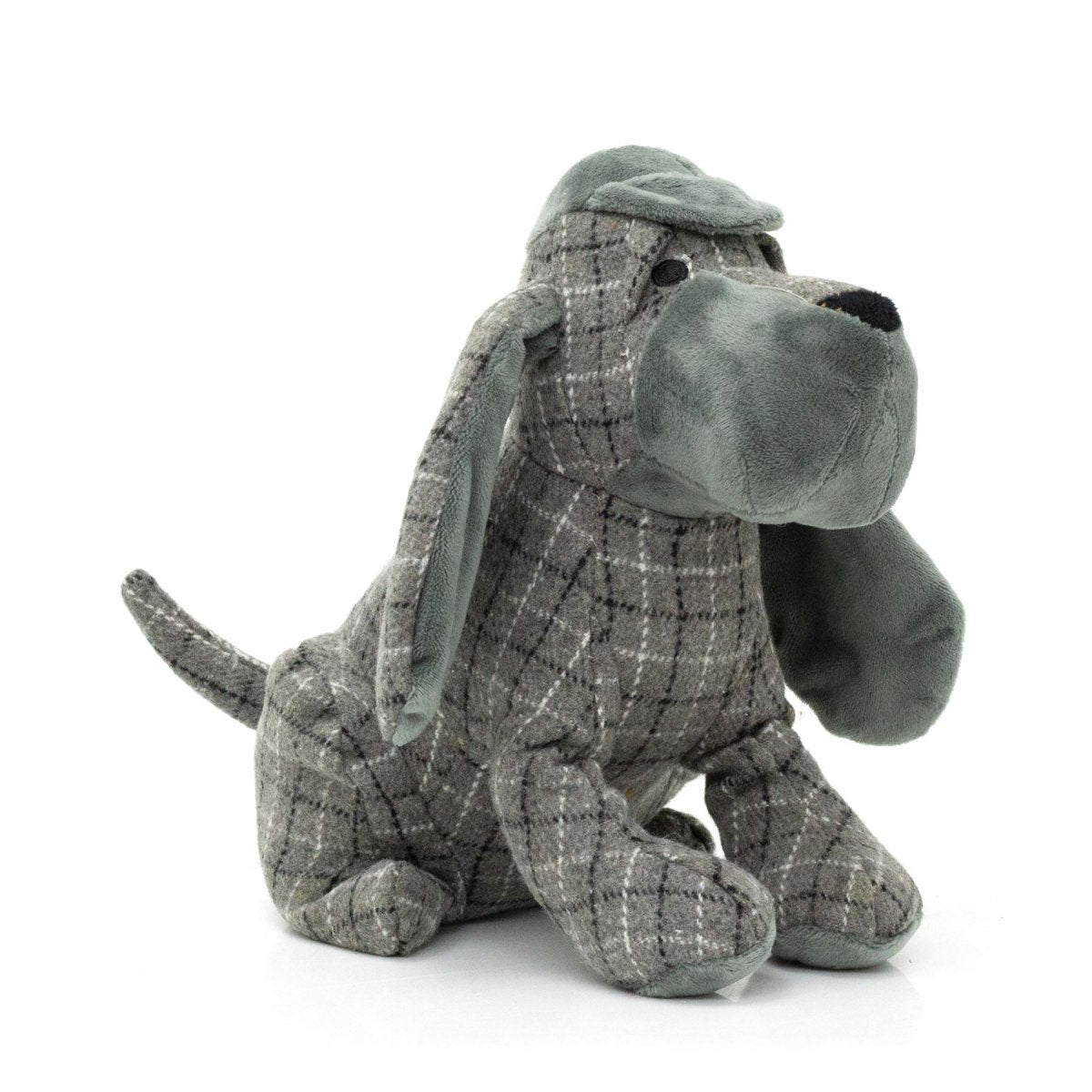Grey Basset Hound Fabric Doorstop | Animal Dog Door Stop with Hat 1.5kg - 24cm - Doorstop