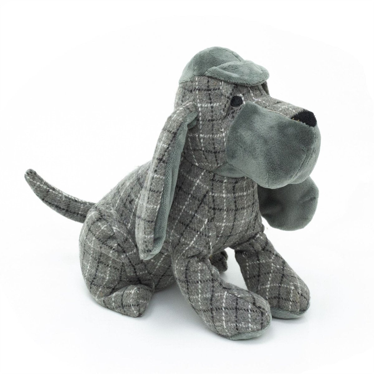 Grey Basset Hound Fabric Doorstop | Animal Dog Door Stop with Hat 1.5kg - 24cm - Doorstop