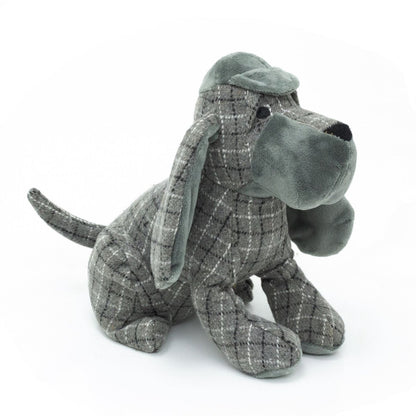 Grey Basset Hound Fabric Doorstop | Animal Dog Door Stop with Hat 1.5kg - 24cm - Doorstop
