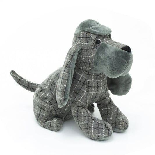Grey Basset Hound Fabric Doorstop | Animal Dog Door Stop with Hat 1.5kg - 24cm - Doorstop