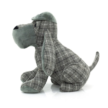 Grey Basset Hound Fabric Doorstop | Animal Dog Door Stop with Hat 1.5kg - 24cm - Doorstop