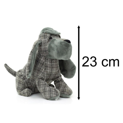 Grey Basset Hound Fabric Doorstop | Animal Dog Door Stop with Hat 1.5kg - 24cm - Doorstop