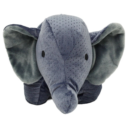 Grey Fabric Elephant Door Stop, 31cm Safari Animal Door Stopper - Doorstop