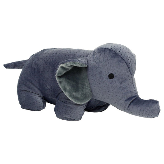 Grey Fabric Elephant Door Stop, 31cm Safari Animal Door Stopper - Doorstop