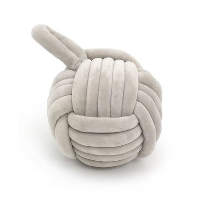 Grey Fabric Nautical Monkey Fist Knot Door Stop | Rope Design Knot Doorstop - Doorstop