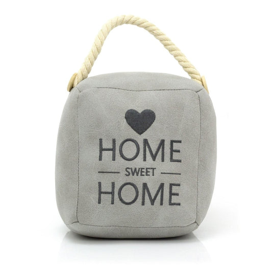 Grey Faux Leather Doorstop Cube | Square Home Door Stop Weighted Door Stopper - Doorstop