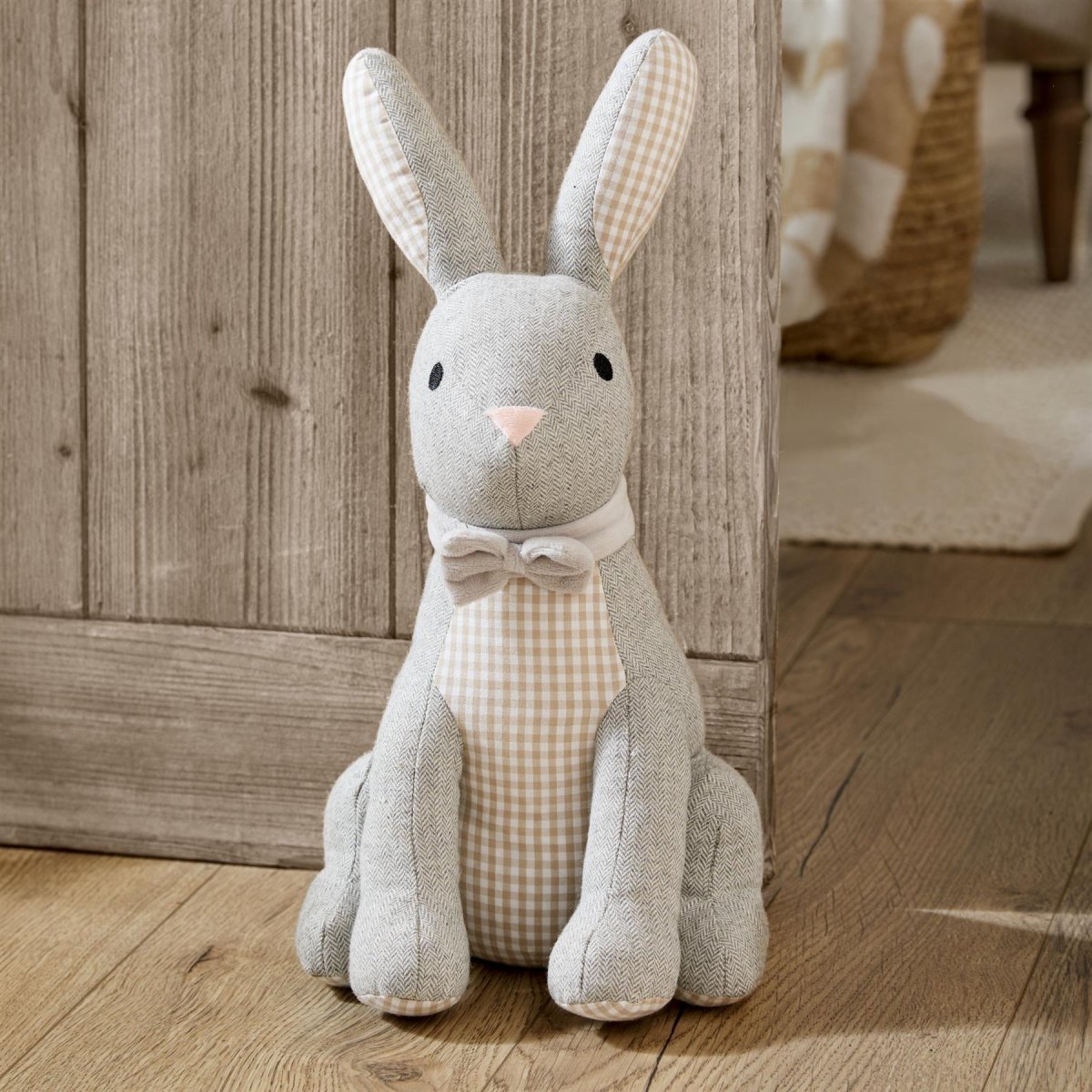Harvey Rabbit Door Stop, 1.4kg Fabric Hare Doorstop, 28cm Animal Door Stopper - Doorstop