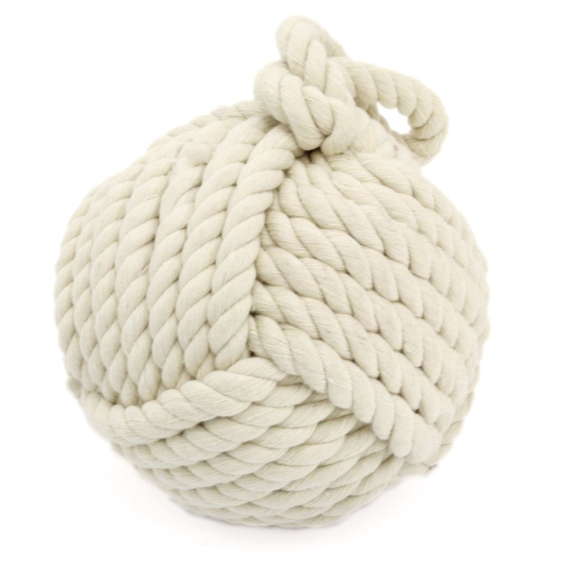Heavy Nautical Knot Rope Doorstop ~ Novelty Door Stop, White Door Stop Ball - Doorstop