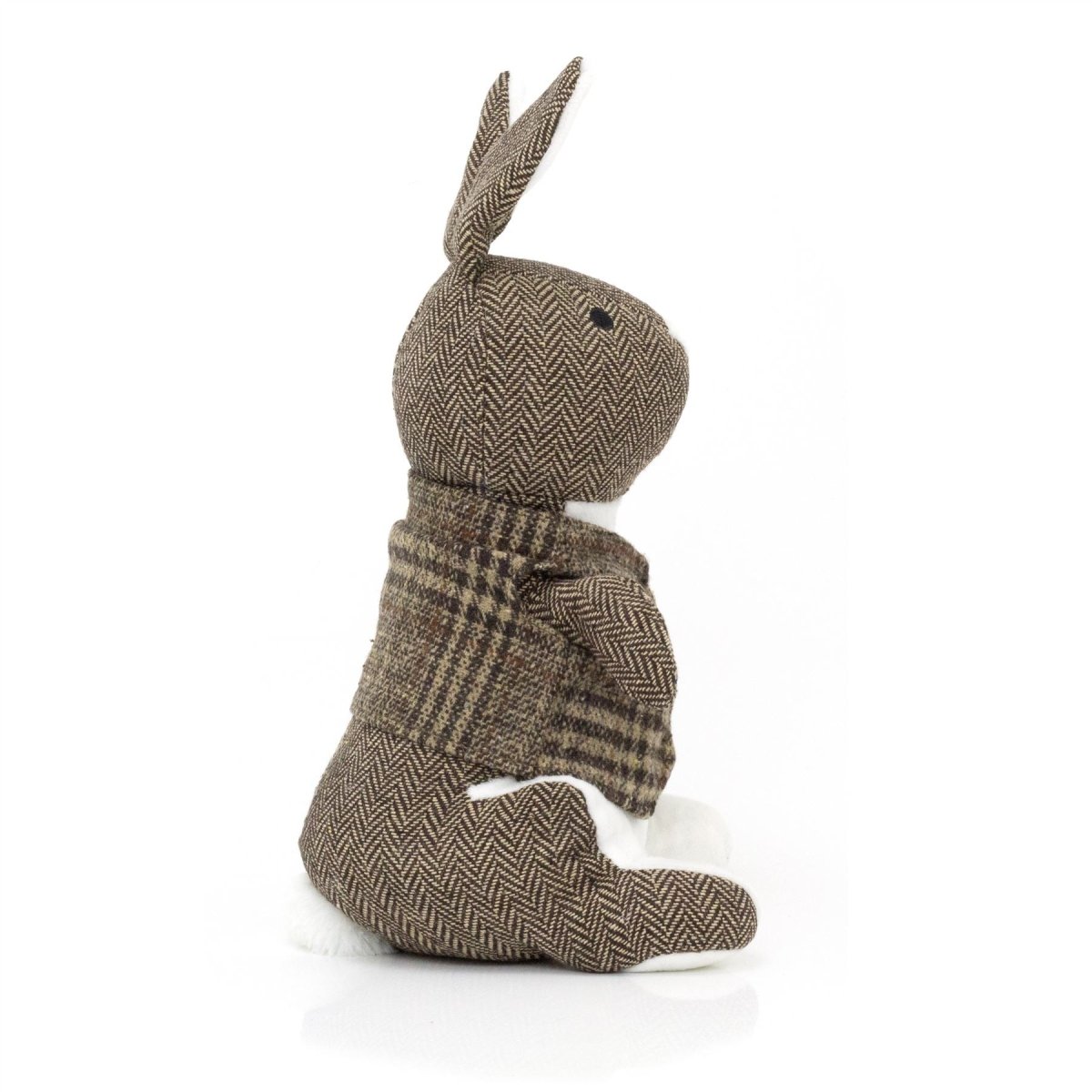 Herringbone Rabbit Door Stop Novelty Fabric Animal Doorstop Hare Door Stopper - Brown - Doorstop