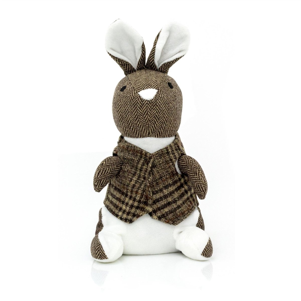 Herringbone Rabbit Door Stop Novelty Fabric Animal Doorstop Hare Door Stopper - Brown - Doorstop