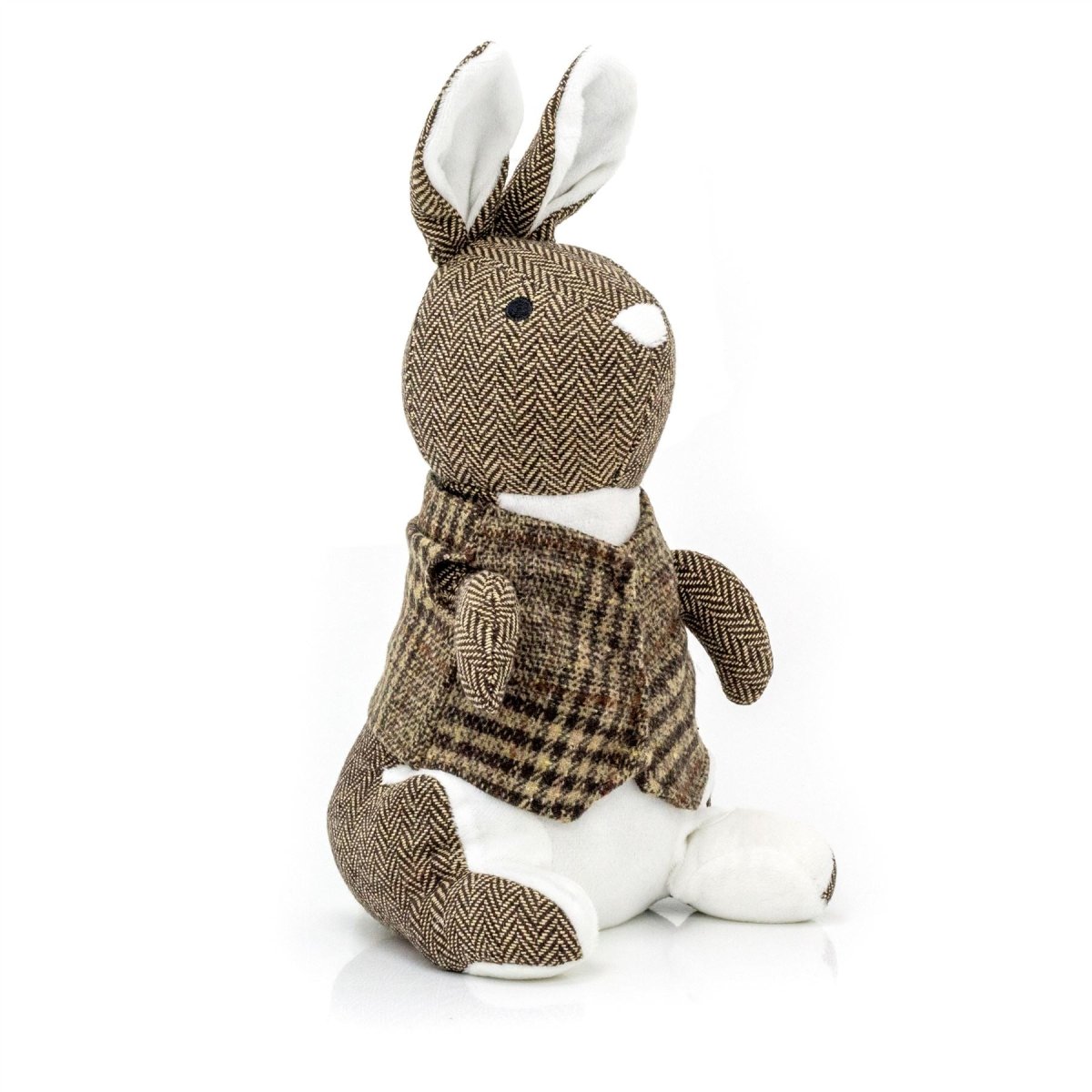 Herringbone Rabbit Door Stop Novelty Fabric Animal Doorstop Hare Door Stopper - Brown - Doorstop