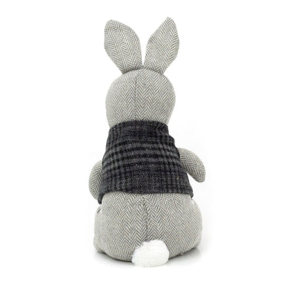 Herringbone Rabbit Door Stop Novelty Fabric Animal Doorstop Hare Door Stopper - Grey - Doorstop