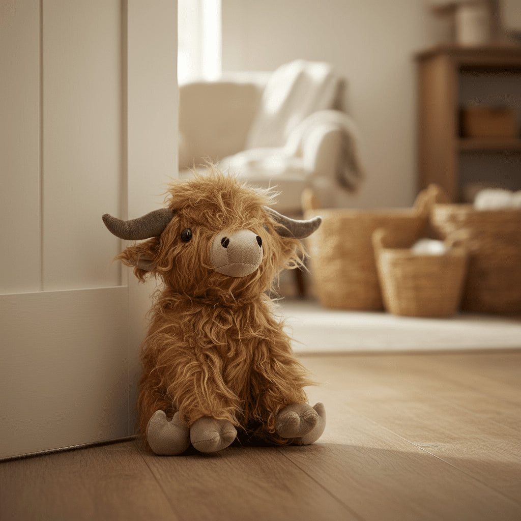 Highland Cow Doorstop | Ewan Highland Cow Door Stop Fabric Animal Door Stopper - Doorstop