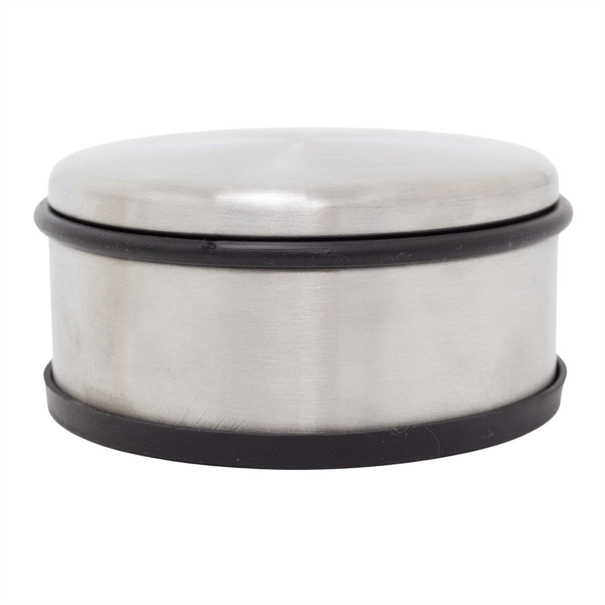 Large Stainless Steel Door Stop, 1kg Round Metal Rubber Base Doorstop 11x5cm - Doorstop