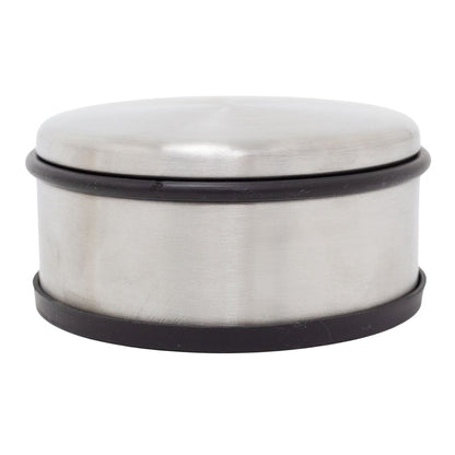 Large Stainless Steel Door Stop, 1kg Round Metal Rubber Base Doorstop 11x5cm - Doorstop