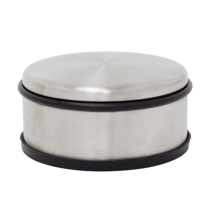Large Stainless Steel Door Stop, 1kg Round Metal Rubber Base Doorstop 11x5cm - Doorstop