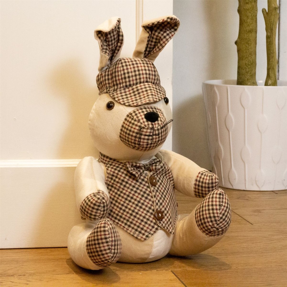 Hm Door Rabbit Montgomery Rabbit Tweed Fabric Doorstop | Hare-Shaped Animal Door Stop ...