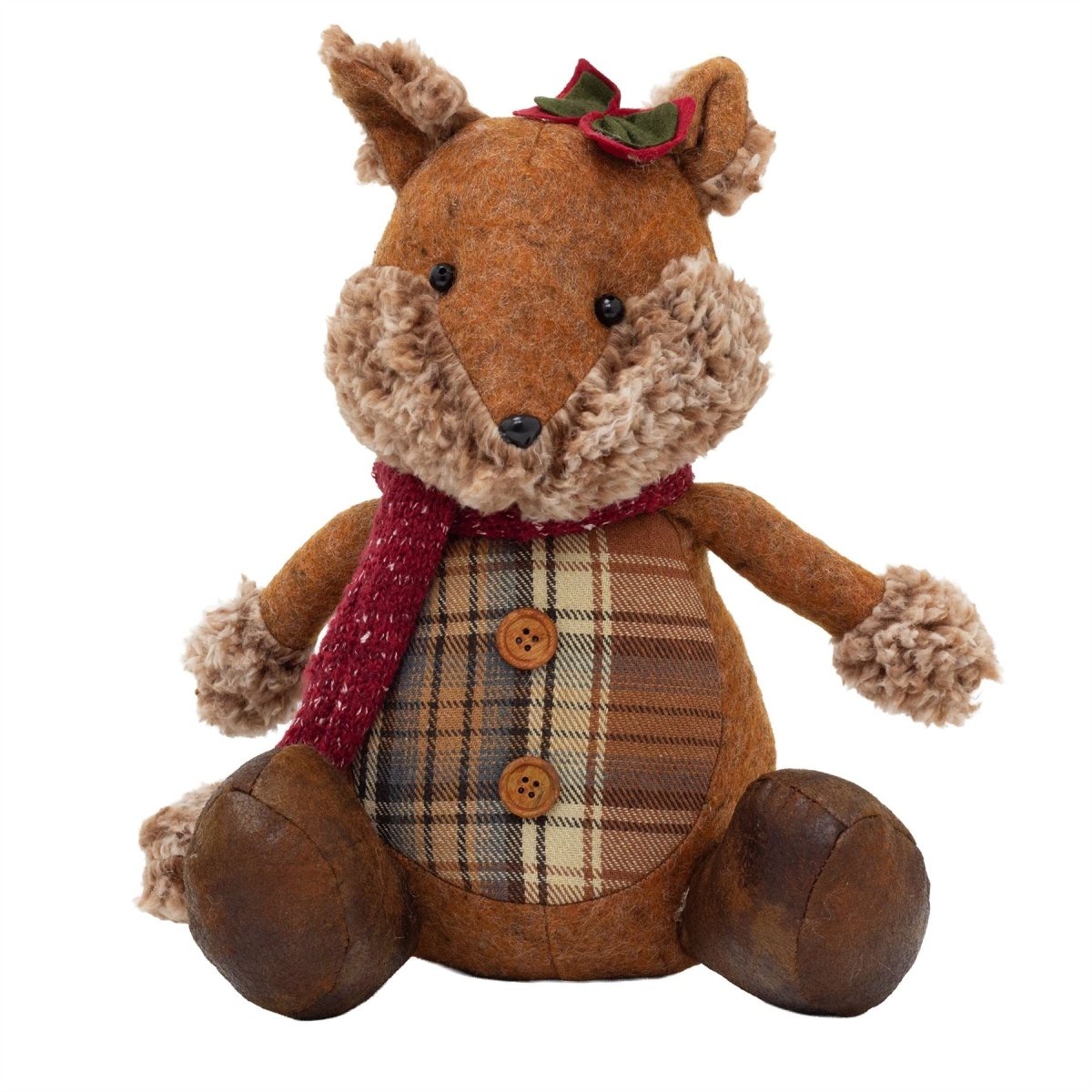 Mrs Fox Doorstop | Cute Fabric Fox Shaped Animal Doorstop for Home - 28cm - Doorstop