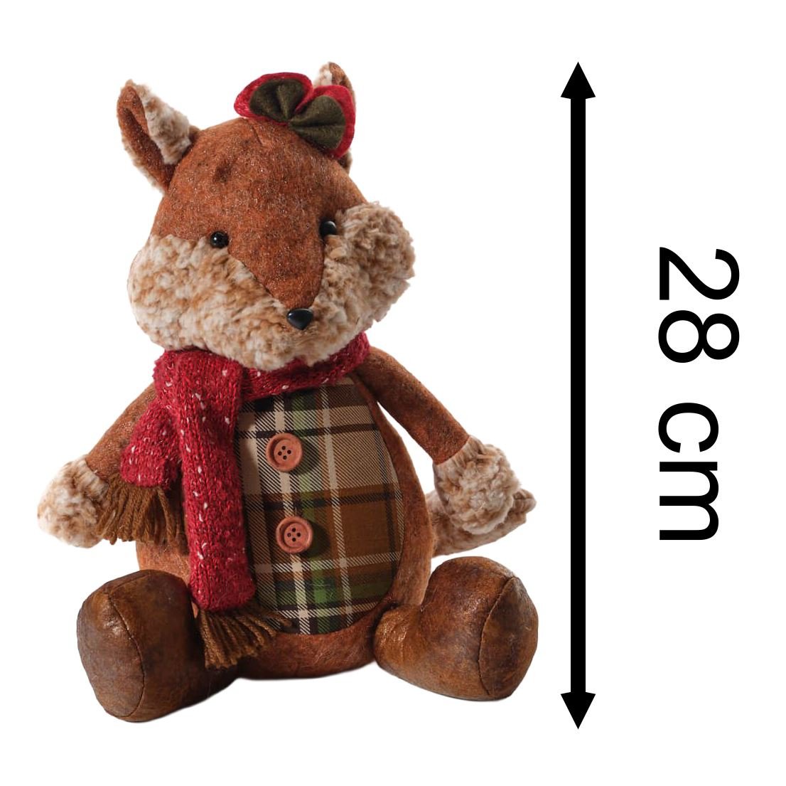 Mrs Fox Doorstop | Cute Fabric Fox Shaped Animal Doorstop for Home - 28cm - Doorstop