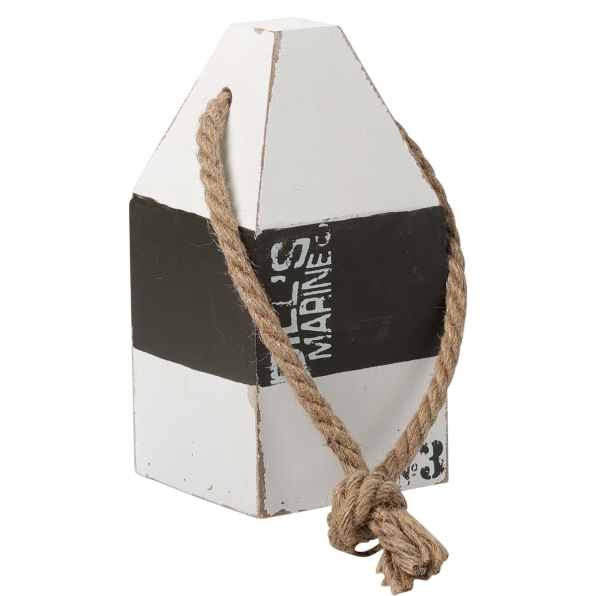 Nautical Wooden Doorstop | Coastal Lobster Buoy Door Stop With Rope Handle - Doorstop