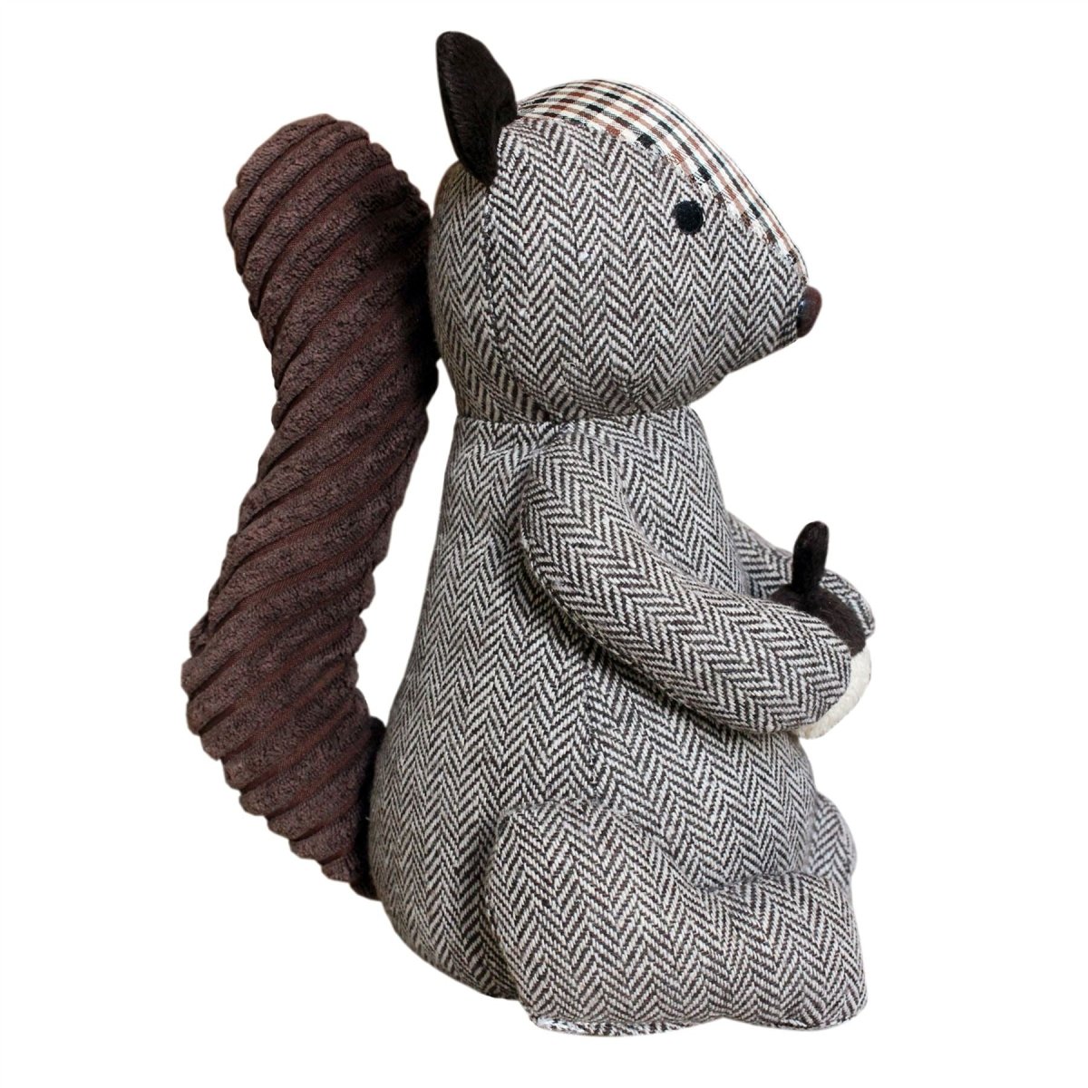Oliver Squirrel Doorstop | Herringbone Squirrel Shaped Animal Door Stop - 24cm - Doorstop