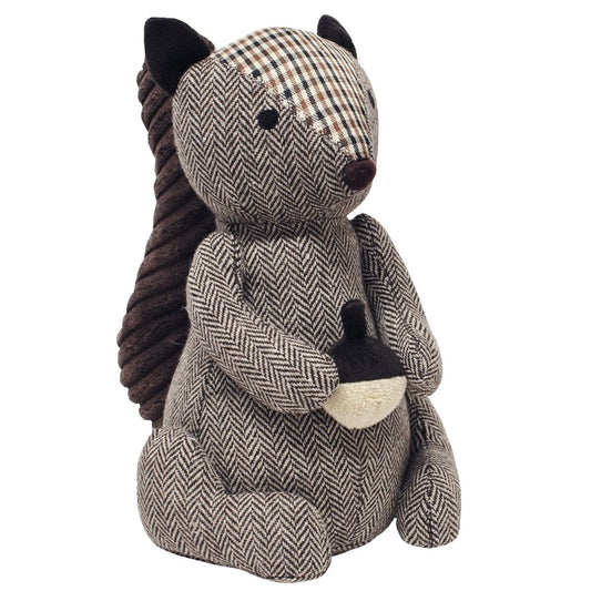 Oliver Squirrel Doorstop | Herringbone Squirrel Shaped Animal Door Stop - 24cm - Doorstop