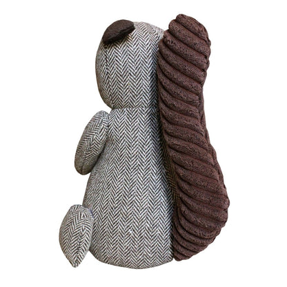 Oliver Squirrel Doorstop | Herringbone Squirrel Shaped Animal Door Stop - 24cm - Doorstop