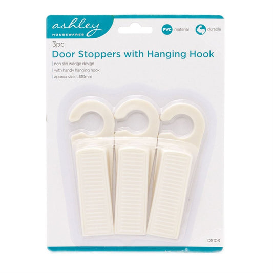Pack Of 3 Door Wedges With Hanger Hooks | Set of 3 Hanging Doorstop Wedges - Doorstop