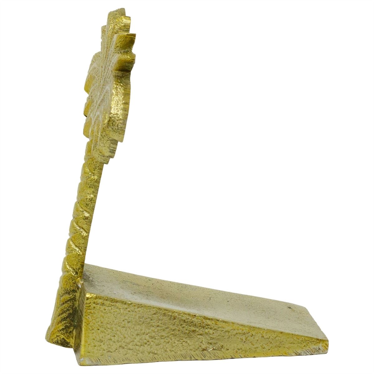 Palm Tree Door Wedge, 11cm Freestanding Gold Metal Tropical Doorstop - Doorstop