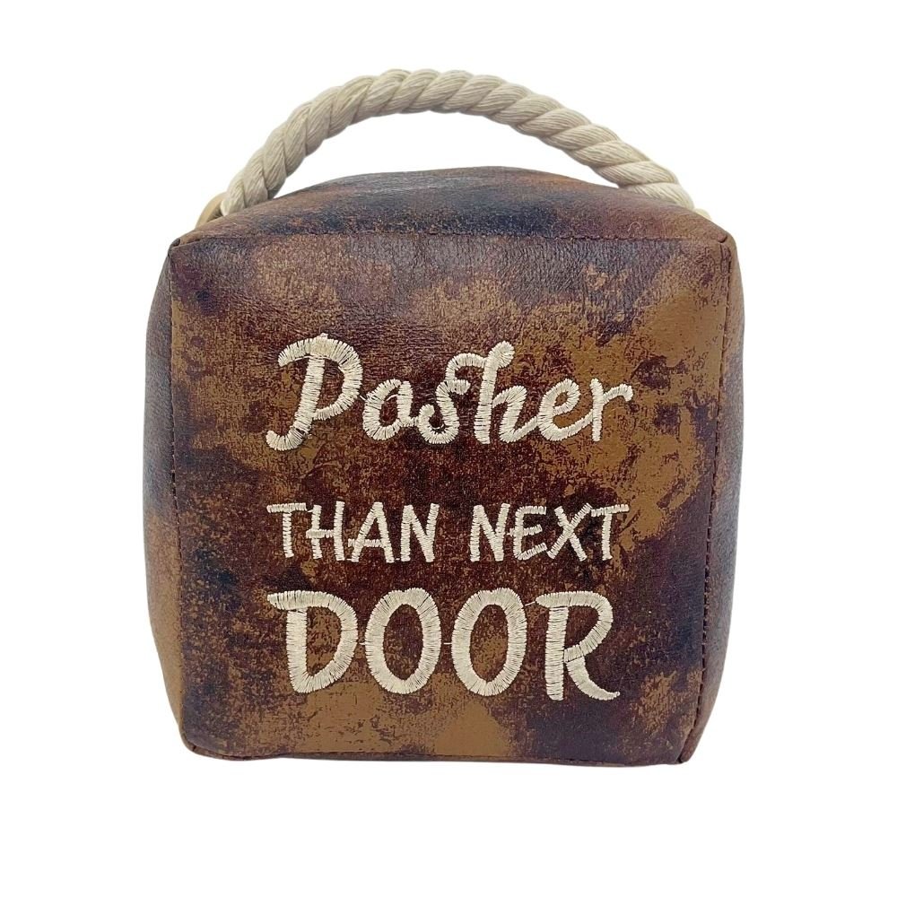 Posher Than Next Door Doorstop, 16cm Novelty Slogan Door Stop with Rope Handle - Doorstop