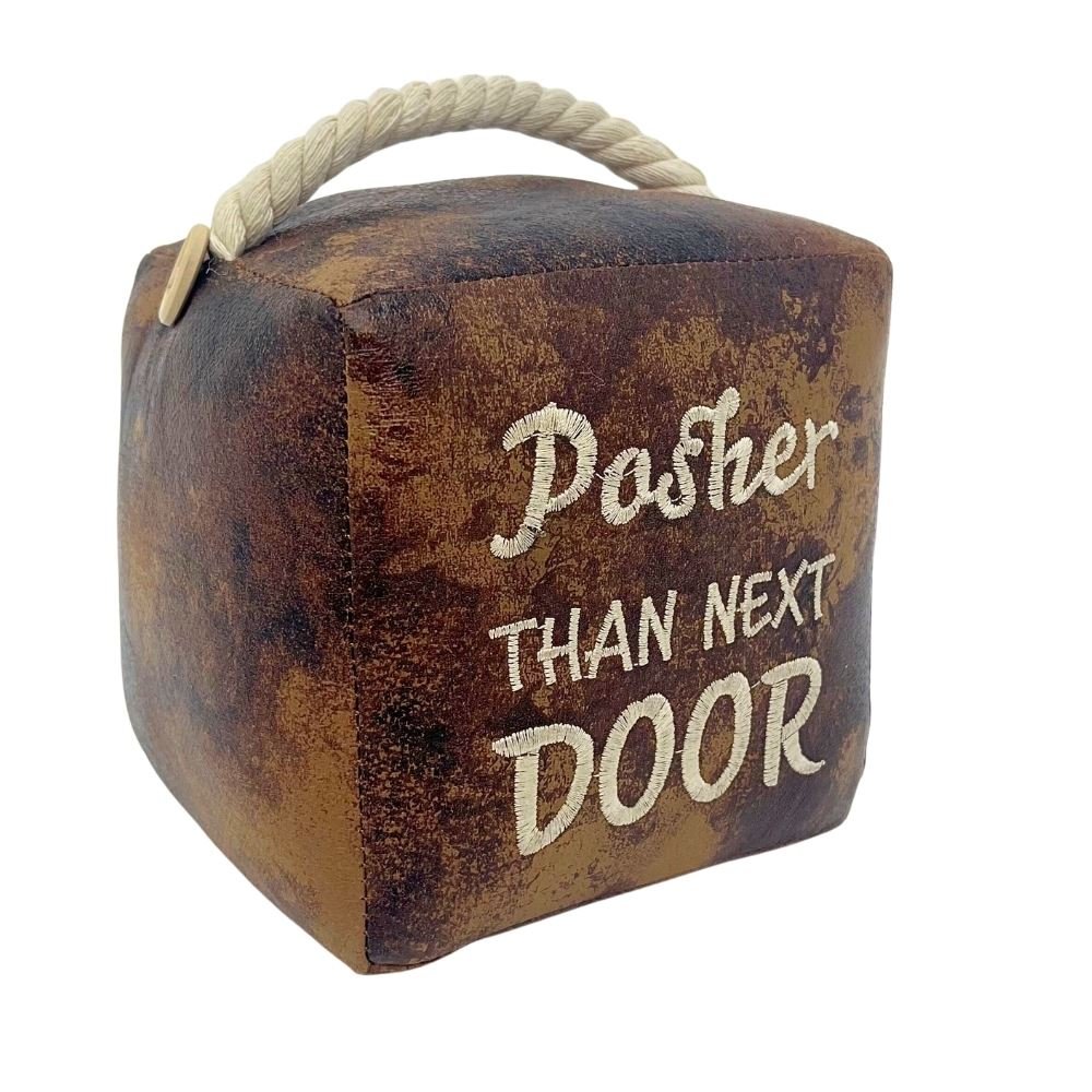 Posher Than Next Door Doorstop, 16cm Novelty Slogan Door Stop with Rope Handle - Doorstop
