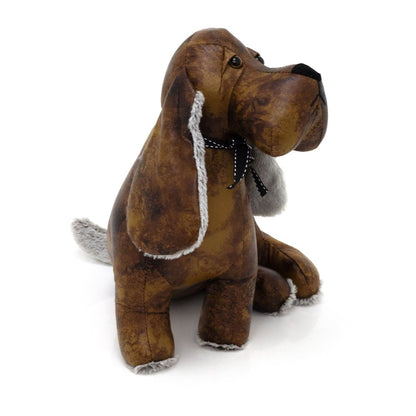Roscoe Basset Hound Doorstop | Faux Leather Dog Shaped Animal Door Stop - 32cm - Doorstop