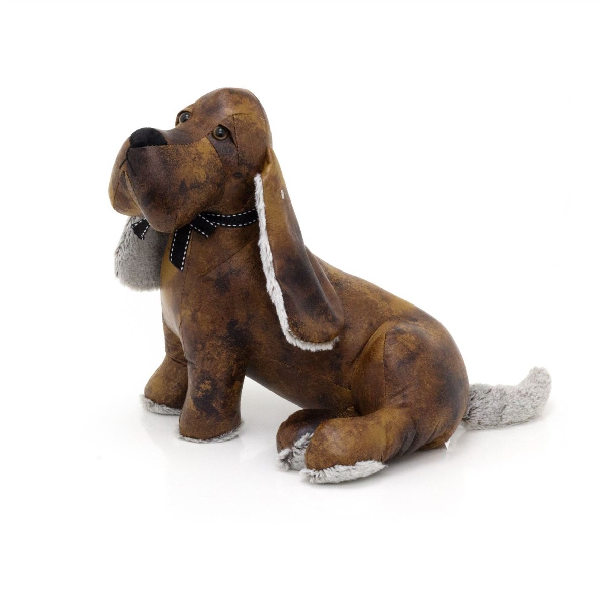 Roscoe Basset Hound Doorstop | Faux Leather Dog Shaped Animal Door Stop - 32cm - Doorstop