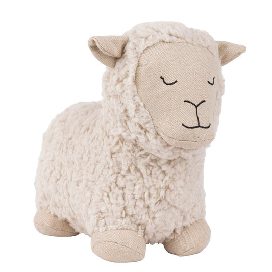 Sam Sheep Doorstop | Boucle Fleece Animal Door Stop Shearling Sheep Door Stopper - Doorstop