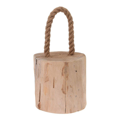 Stylish Teak Door Stop With Rope Handle ~ Novelty Wooden Doorstop - Doorstop