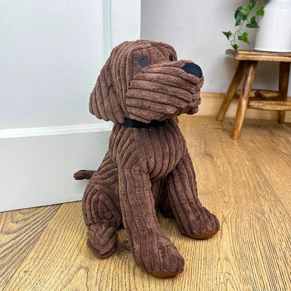 Take Me Home Door Stop - 28Cm Ribbed Chocolate Dog - Doorstop