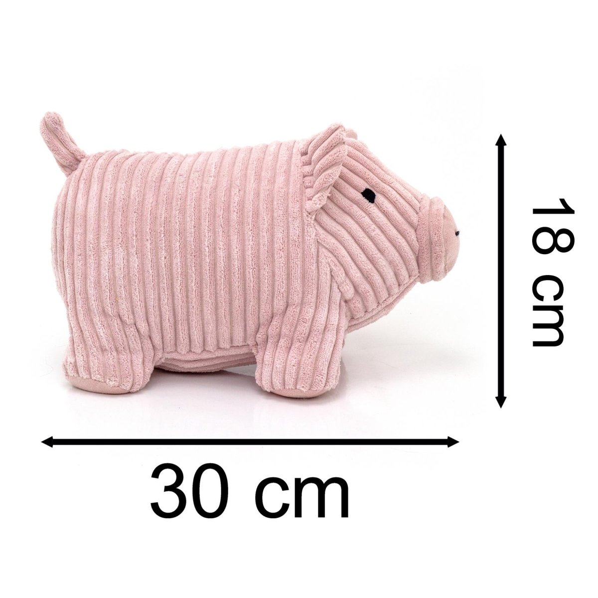 Twinkles Pig Doorstop Pink Ribbed Fabric Animal Doorstop | Door Stop 1.5kg - Doorstop